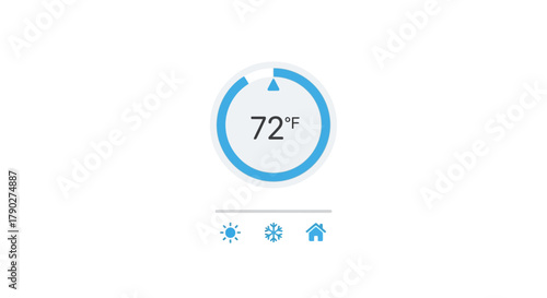 Digital smart thermostat interface design for temperature control and automation in home  minimalist
