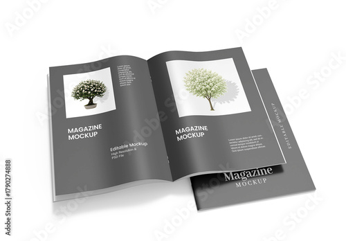 Open and Closed Magazine Mockup