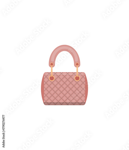 pink handbag isolated on white