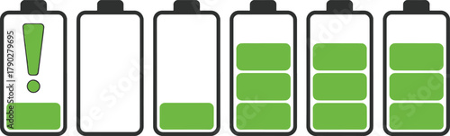 Battery charge level indicator set