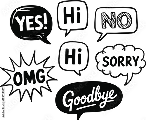Speech bubble text message collection