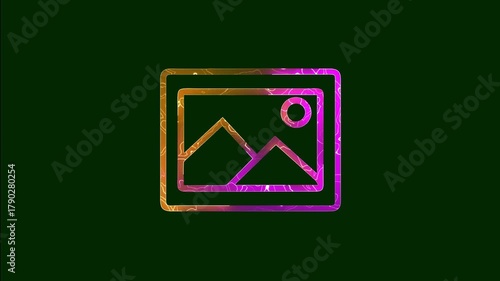 Digital picture gallery icon with abstract glowing gradient effect