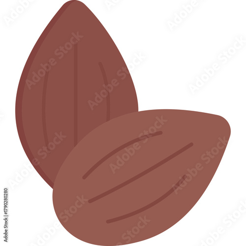 Nut Icon Flat Design, Food Ingredient Symbol, Healthy Snack and Nutrition Illustration