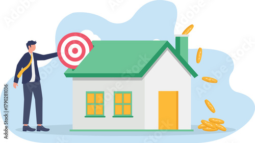 illustration of achieving business targets directly increasing profit and revenue
