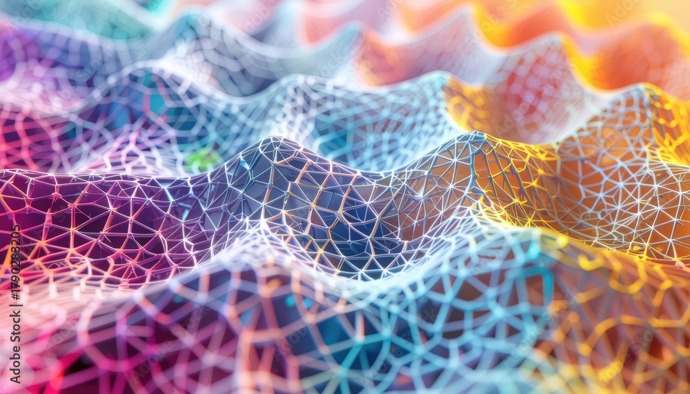 Naklejka premium AI Abstract - Geometric Data Pattern