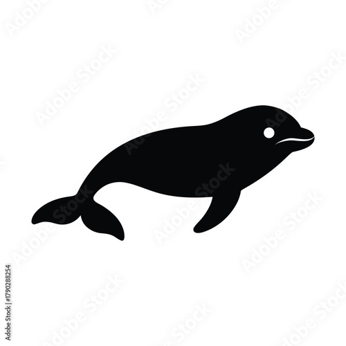 Beluga Whale Minimal Silhouette Marine Design