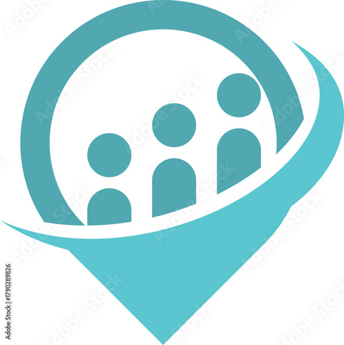 people teamwork diversity vecor logo on family icon vector illustration