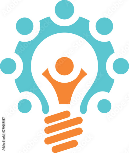 people teamwork diversity vecor logo on social media concept