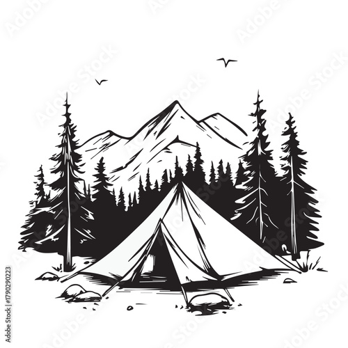 tent in forest