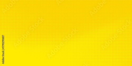 Dots halftone yellow orange color pattern gradient texture with technology digital background. Dots pop art comics with summer background.