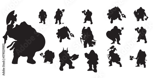 dwarf warrior silhouette 