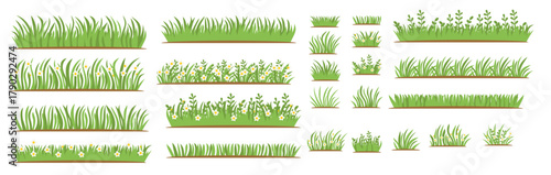 grass border set vector illustration