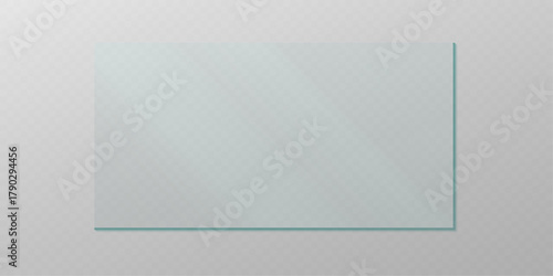 Clear reflective glass panel design element PNG.