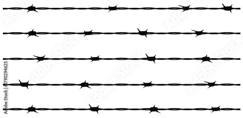 barbed wire fence symbol illustration
