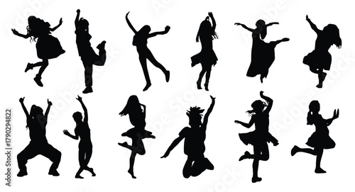 beautiful grill silhouette on girl dancing vector