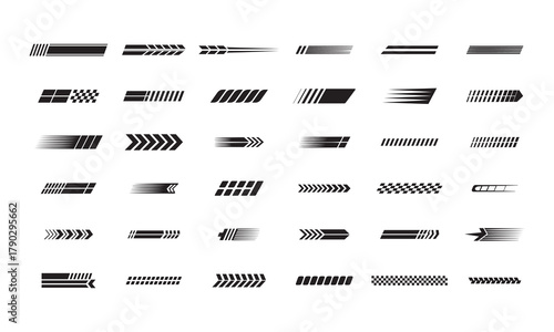 Large Set of Car Racing Speed Decal Stripe Vectors
