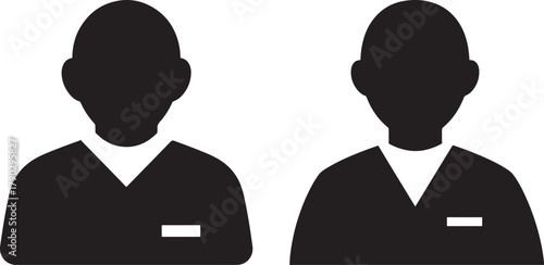 Two male professionals in uniform silhouette