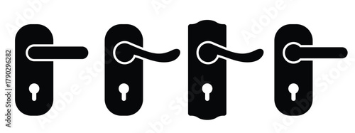 door handle icon door lock icon isolated on white background