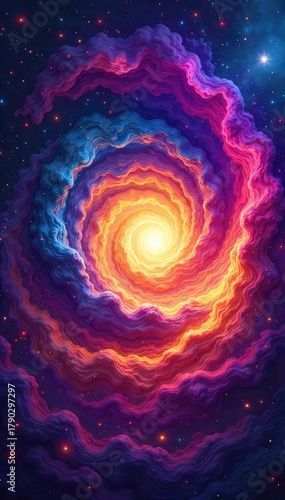 A vibrant, swirling vortex of color and light symbolizes the transformative energy of a revolutionary life, full of unexpected twists and turns , discovery, chaos