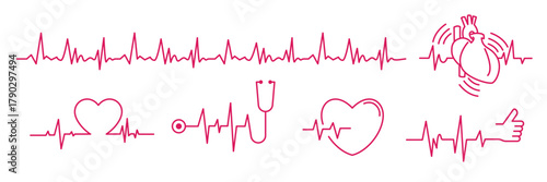 heart rhythm line vector