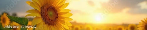 Close-up of a single, vibrant sunflower facing the sun, symbolizing optimism and the promise of a brighter future A powerful image of resilience and growth , botany, color