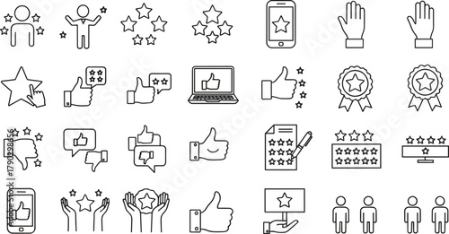 Mega Set of Hand Drawn Business and Marketing Doodle Line Icons Vector Illustration