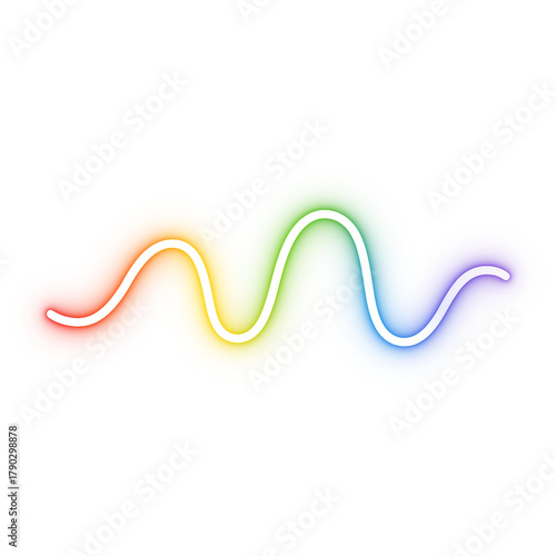 Rainbow Wavy Line Abstract PNG