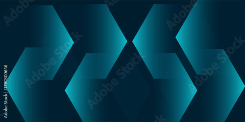 Dark abstract background with dark blue green turquoise background with abstract shape, dynamic and sport banner concept. vector illustrator