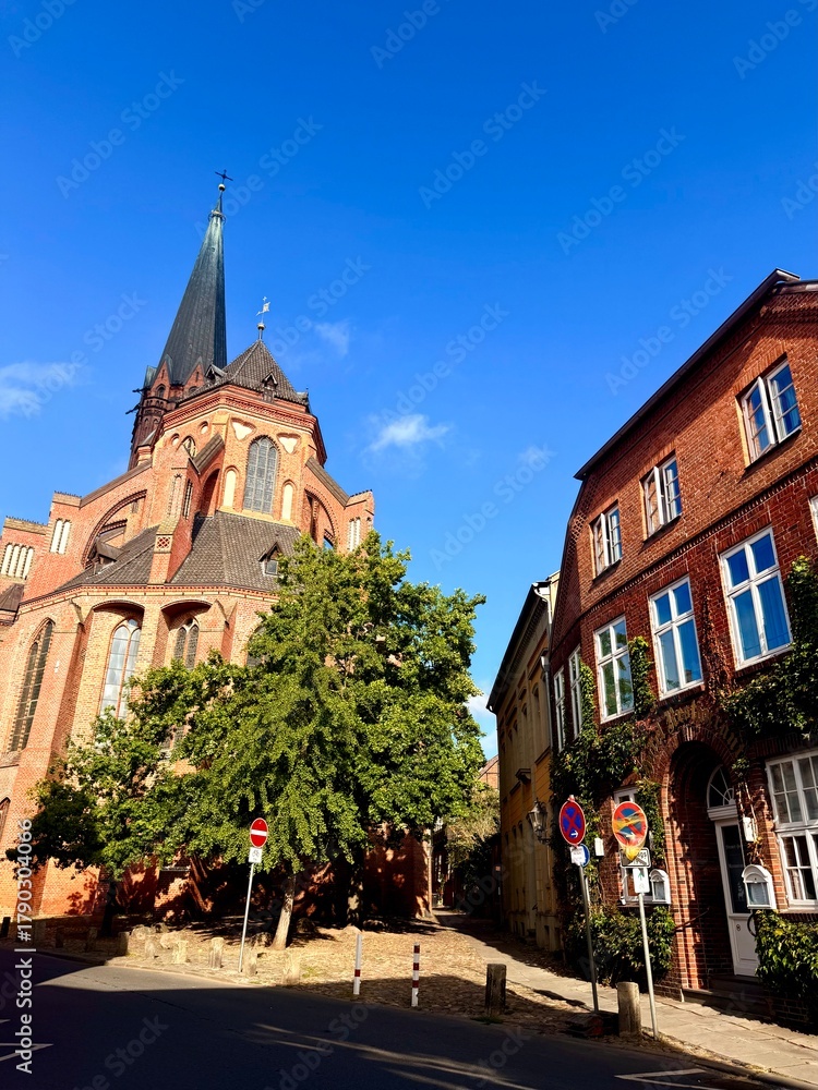 Fototapeta premium old german town traditional architecture, cozy houses