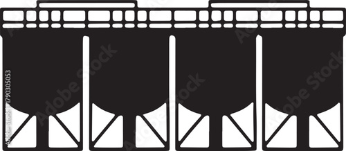 Vector Illustration Silhouette of Water Treatment Plant Tanks