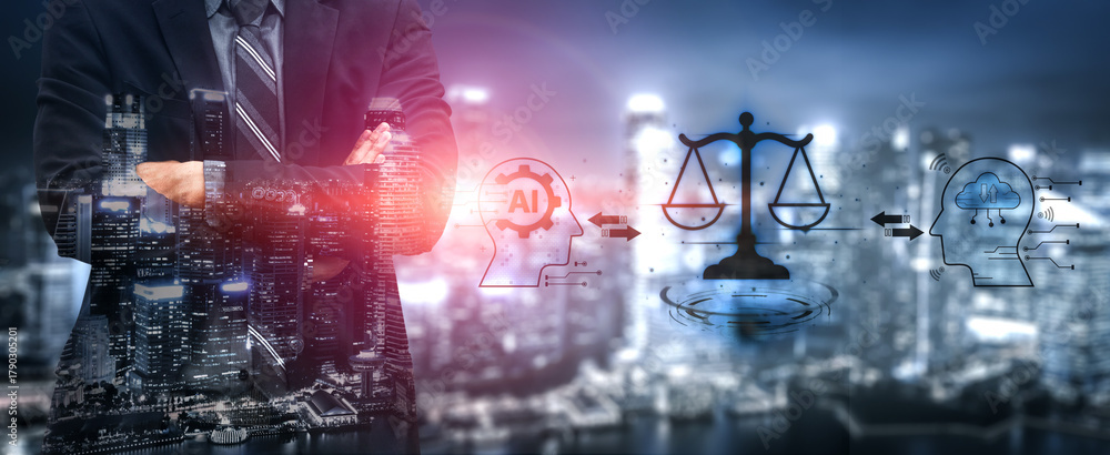 Obraz premium AI is transforming society, raising important ethics questions. Ethics in AI design ensures fairness. AI ethics promote responsible decision. Balancing AI power with strong ethics is essential. Spline