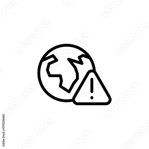 Climate Crisis line icon style