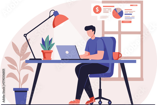 People Enjoying Picnic & Cycling in Park Friends, Nature, Summer Activities Illustration