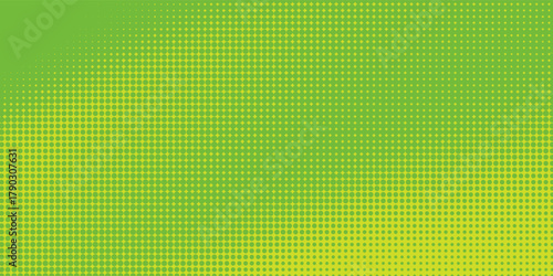 Dots halftone green color pattern gradient texture with technology digital background. Dots pop art comics with nature graphic design