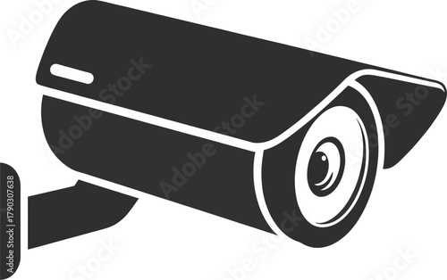 Modern security camera mounted on a wall for surveillance