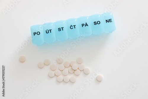 pills and capsules on a white background