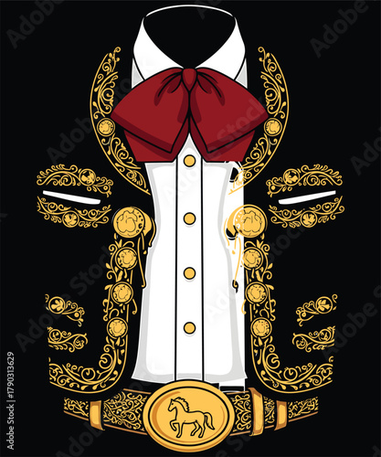 Elegant Charro Suit Design – Traditional Mexican Horseman Style