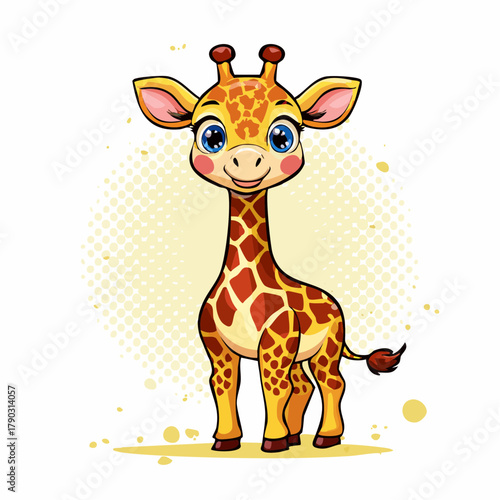 niedliche kleine Giraffe - Cartoon Comic Stil