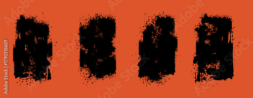 Set of grunge textures. Hand drawn printmaking overlays. Grange urban backgrounds.