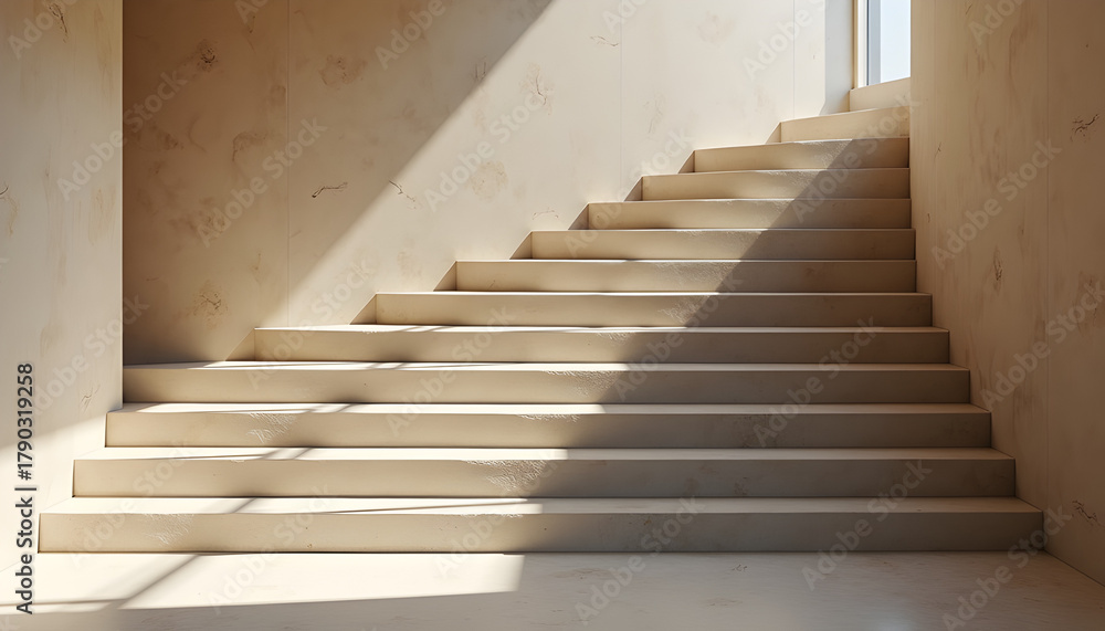 Fototapeta premium Artistic stairs with soft shadows – used in design layouts