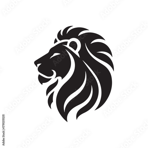 Wallpaper Mural Lion head silhouette black and white Torontodigital.ca