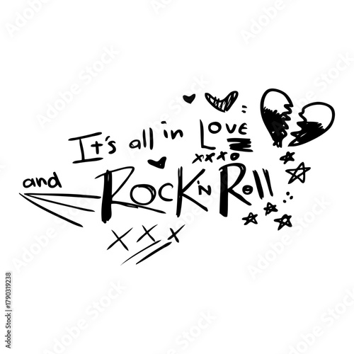 It’s All in Love and Rock ’n’ Roll – Handwritten Grunge Typography Design