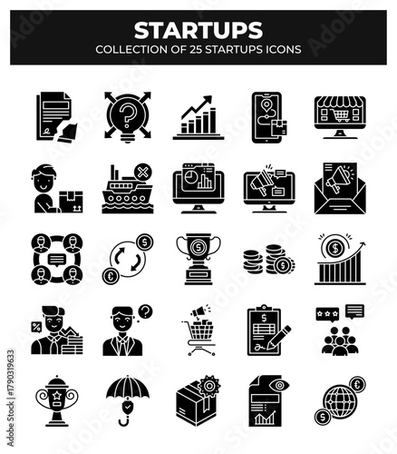 Startup Icons: Collection of 25 Startup Icons for Business and Marketing