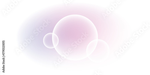 Soft glowing translucent spheres with subtle pink and purple gradients abstract design.