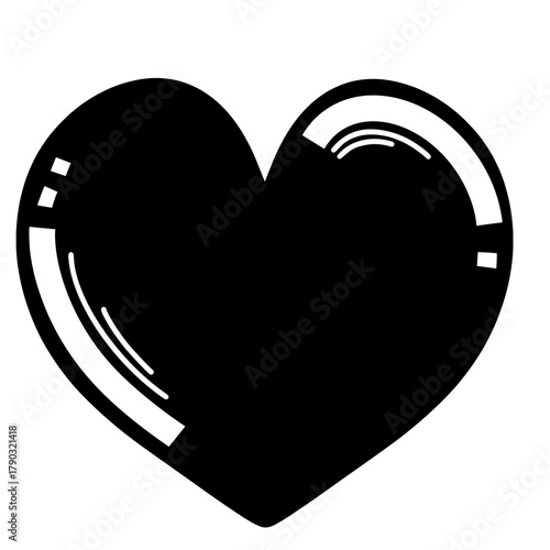 Black Heart Doodle Cute