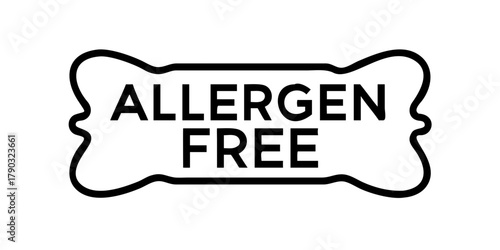 Allergen free label in minimalist black and white design  