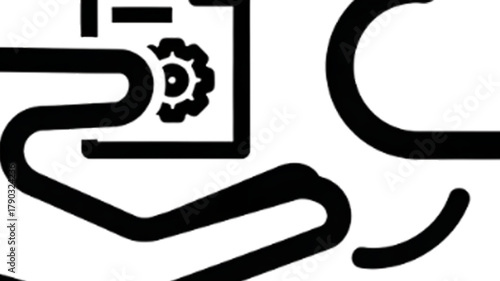 Hand holding a document with a gear icon, symbolizing technical documents or engineering.