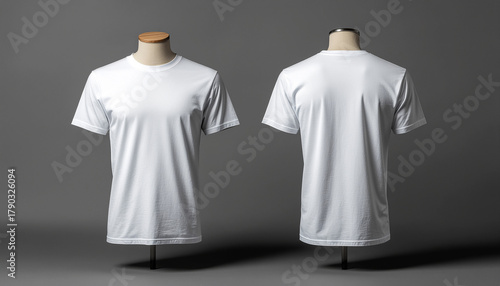White T-Shirt Front and Back Mockup on Faceless Mannequin — Clean Product Demo