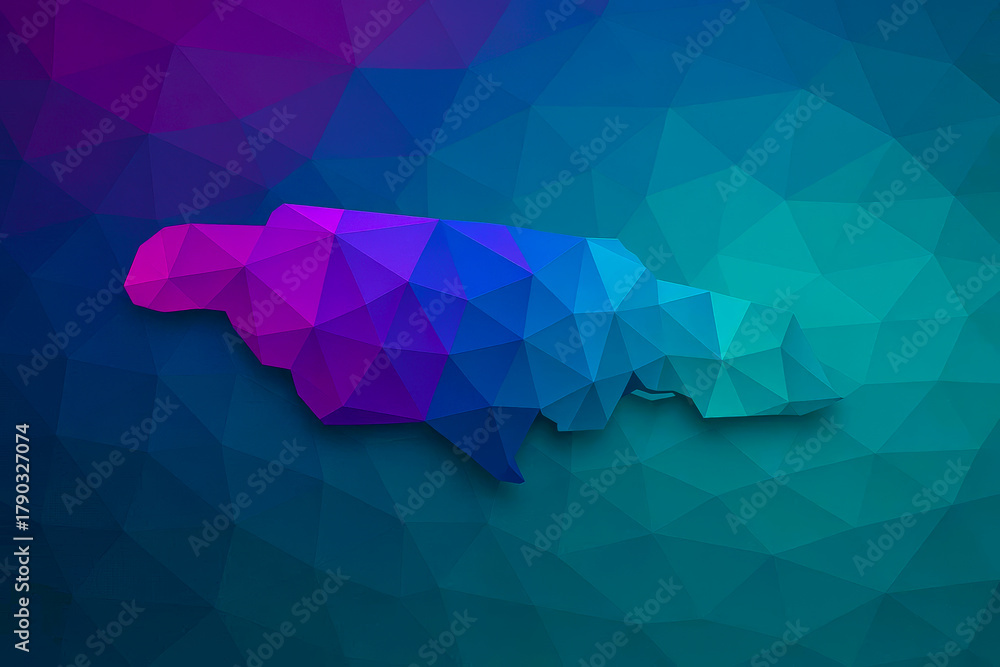 Obraz premium Stylized Low-Poly Geometric Jamaica Map
