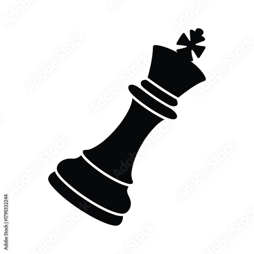 Falling Chess King Piece Icon Vector for Checkmate, Failure, and Strategy Concepts